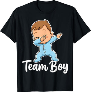 Gender Reveal Party Team Boy T-Shirt - T-Shirt | Black