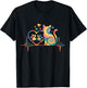 Cat Tie Dye Colorful Heartbeat EKG Pulse T-Shirt - T-Shirt | Black