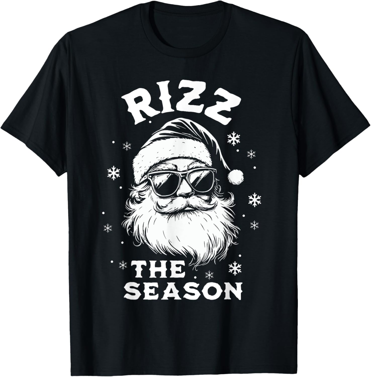Rizz The Season Santa Claus Rizzmas Funny Boys Christmas T-Shirt - T-Shirt | Black
