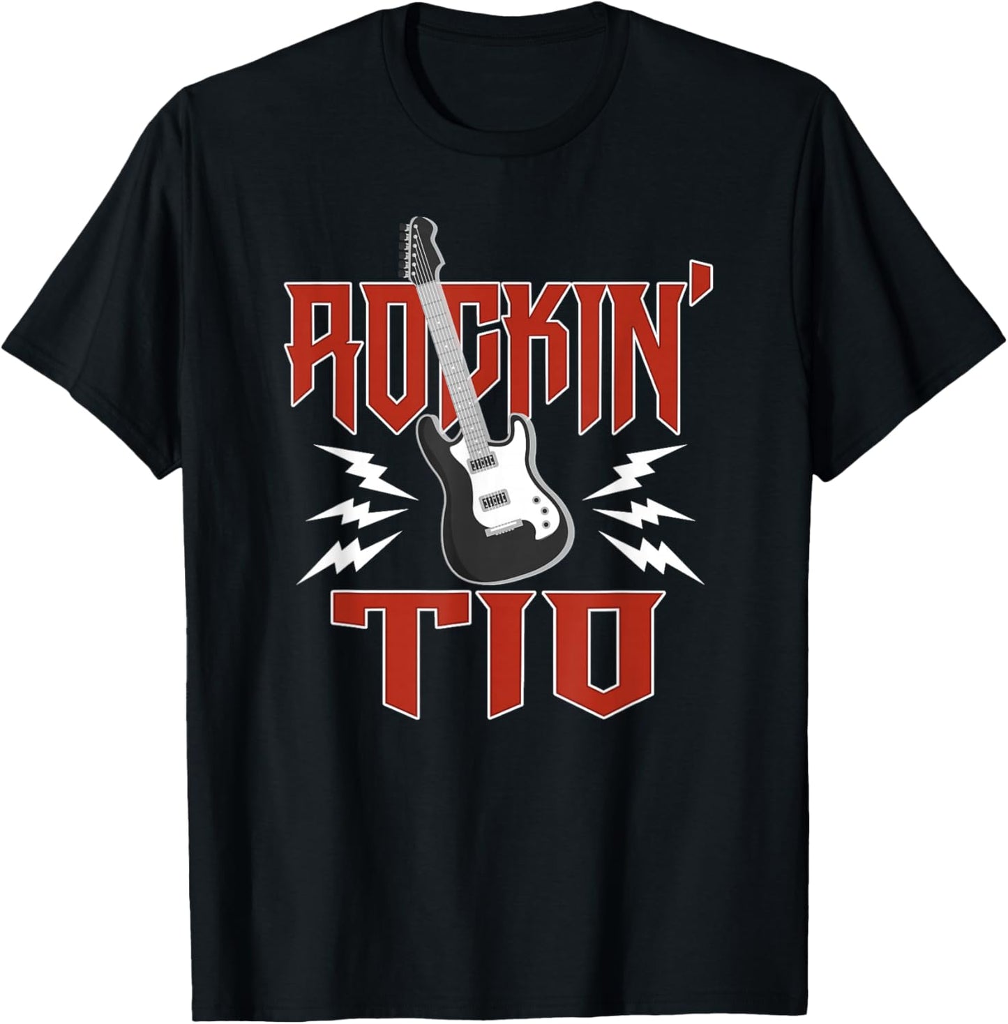 TIO Rockin One Birthday Family Matching Rock Guitar T-Shirt - T-Shirt | Black