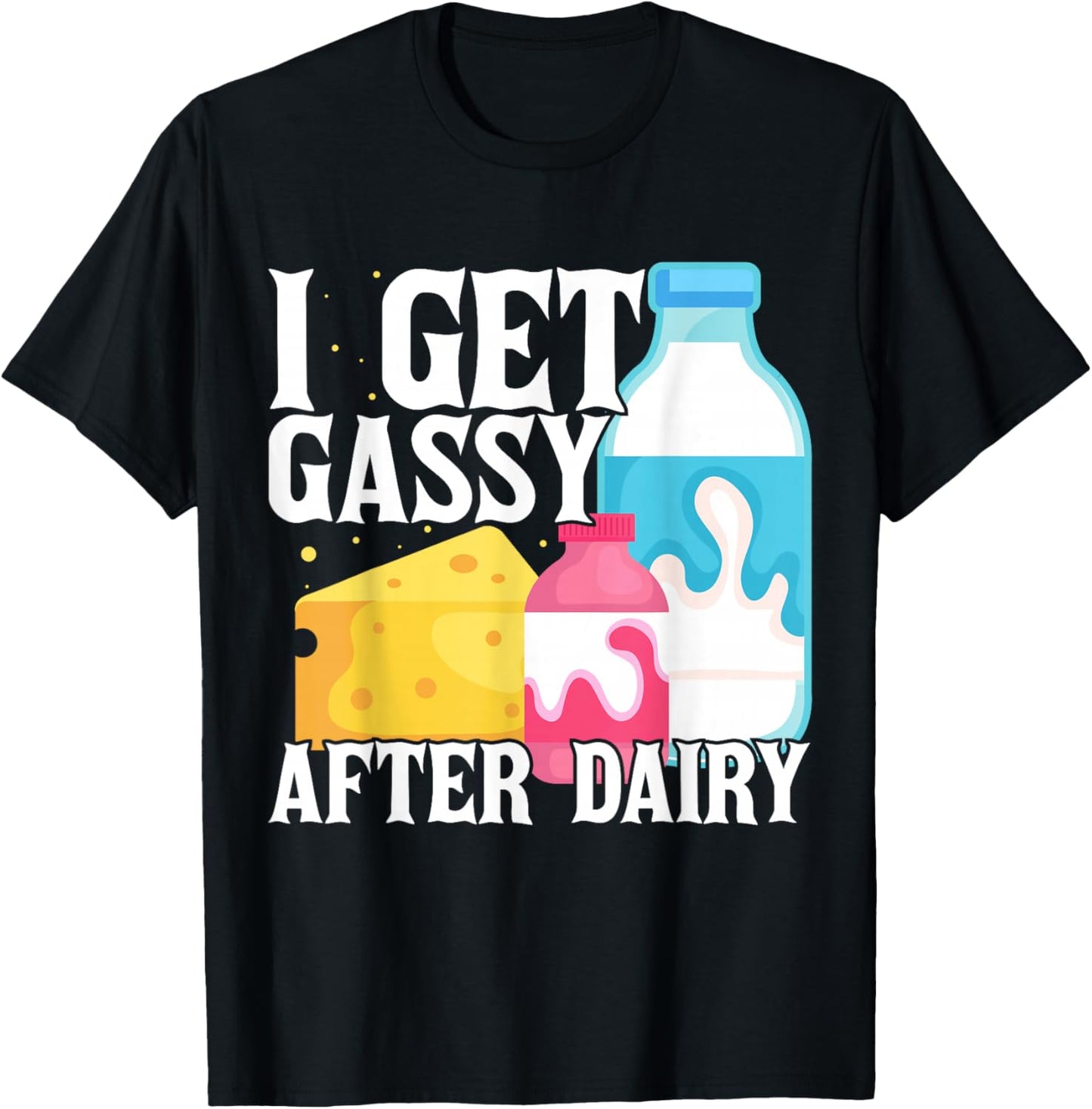 Funny Dairy Free Lactose Intolerant Milk T-Shirt - T-Shirt | Black