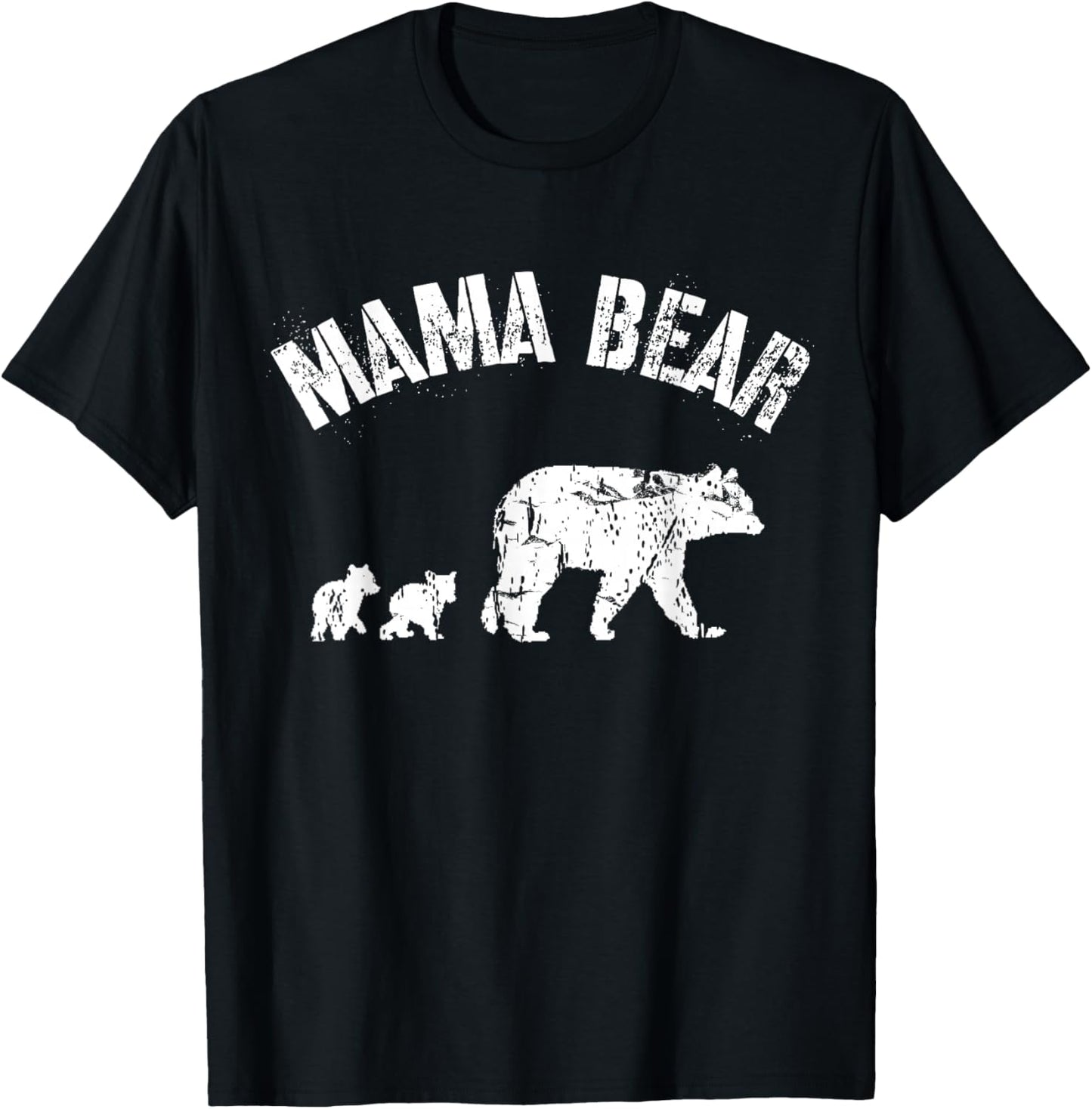 Maman Ours avec 2 Oursons Maman Maman Mère Cadeau Amusant T-Shirt - T-Shirt | Black