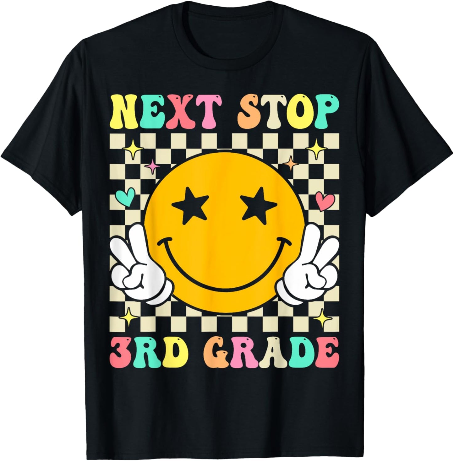 Groovy Next Stop 3rd Grade 2nd Grade Graduation 2025 T-Shirt - T-Shirt | Black