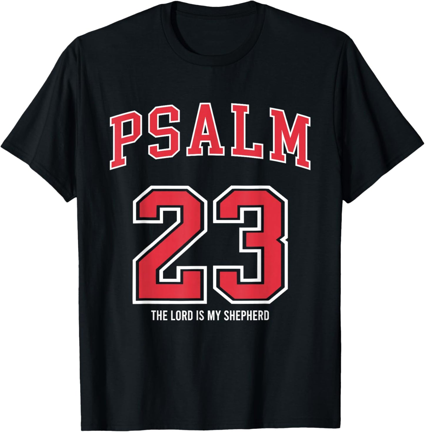 Psalm 23 The Lord is My Shepherd Christian Football Lover T-Shirt - T-Shirt | Black