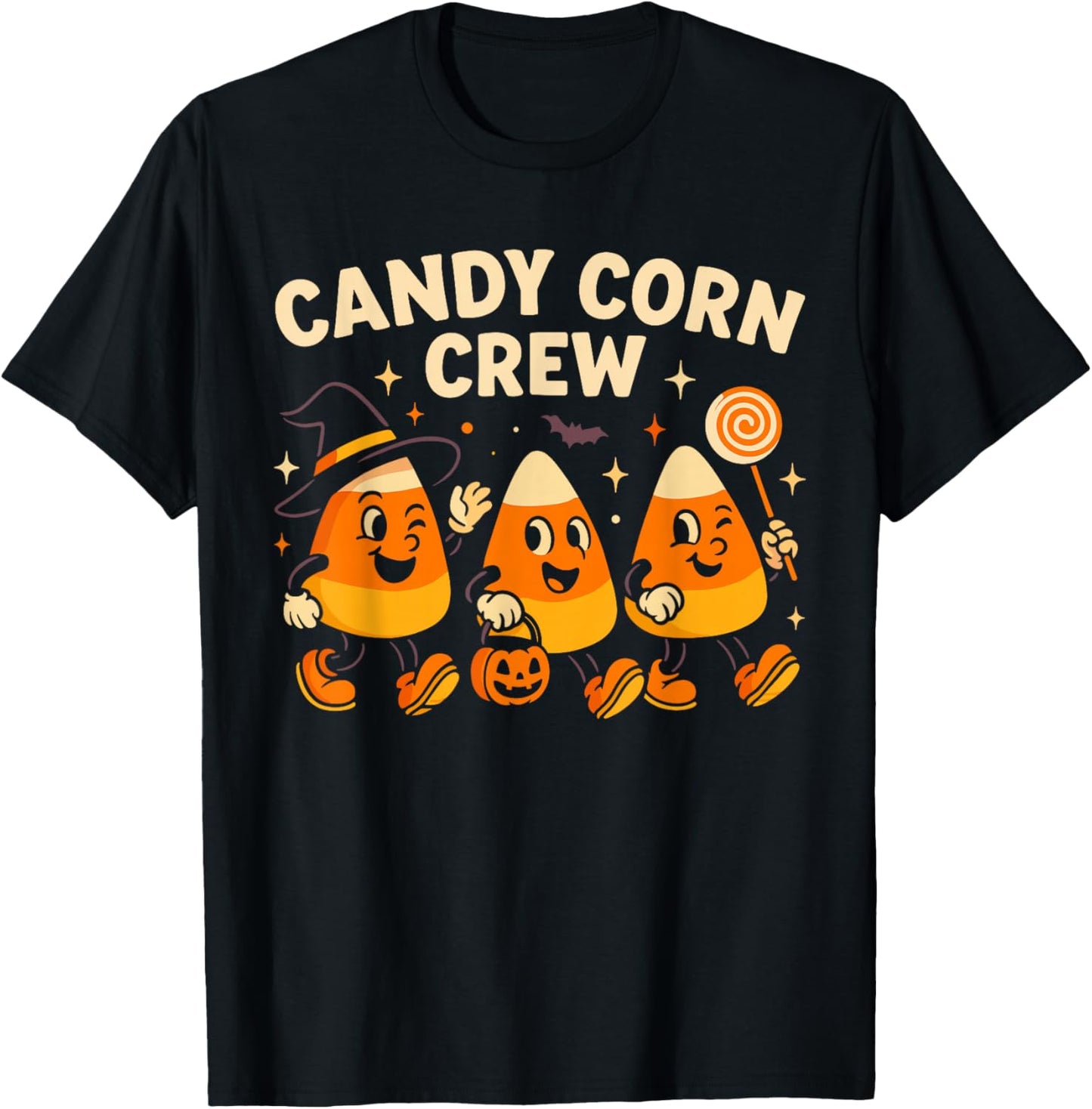 Cute Candy Corn Crew Halloween Matching Family T-Shirt - T-Shirt | Black
