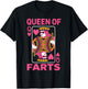 Queen of Farts Funny Humor Card Game Parody T-Shirt - T-Shirt | Black