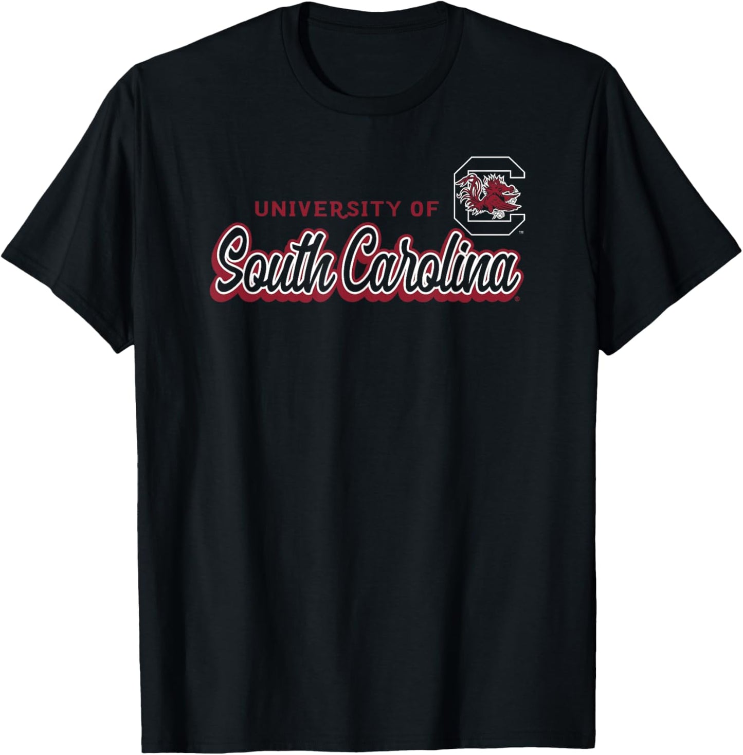 South Carolina Gamecocks Cursive Black Officially Licensed T-Shirt - T-Shirt | Black