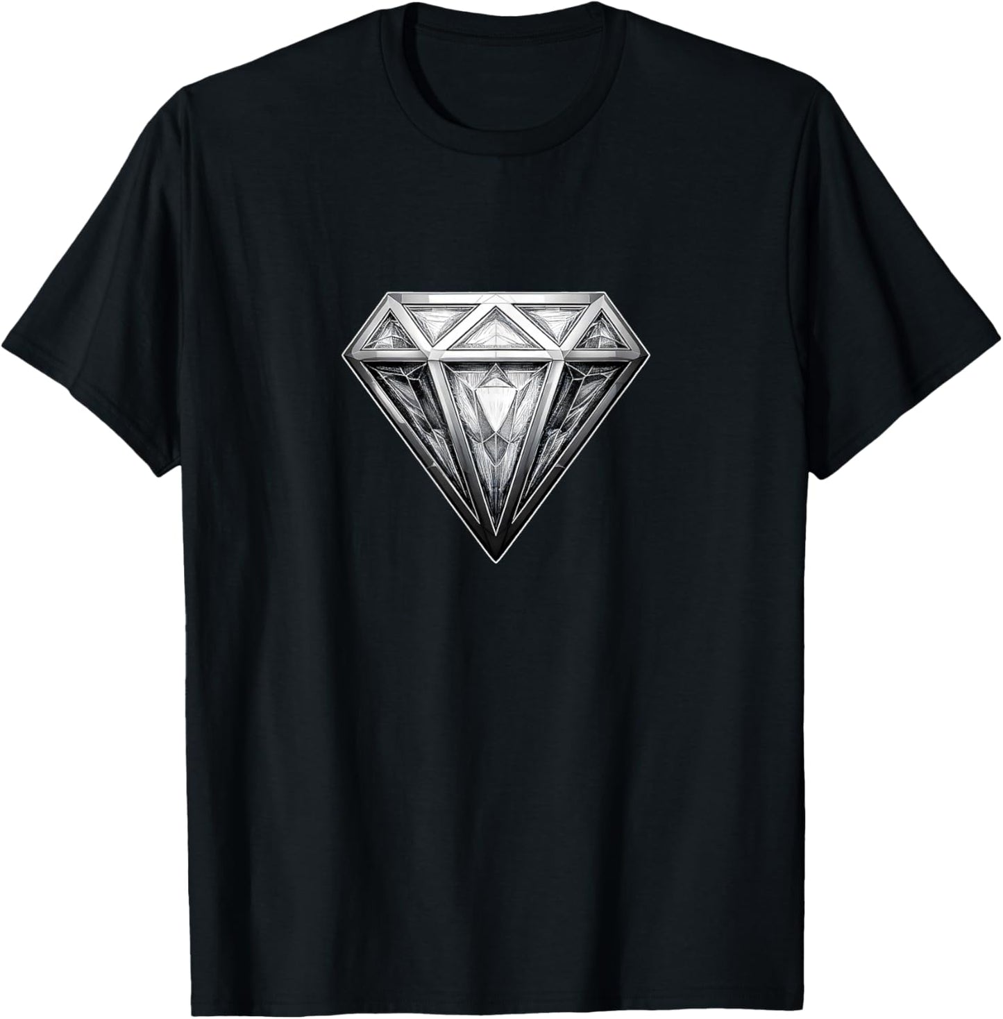 Diamond Black Black Men's Cool Shirts T-Shirt - T-Shirt | Black