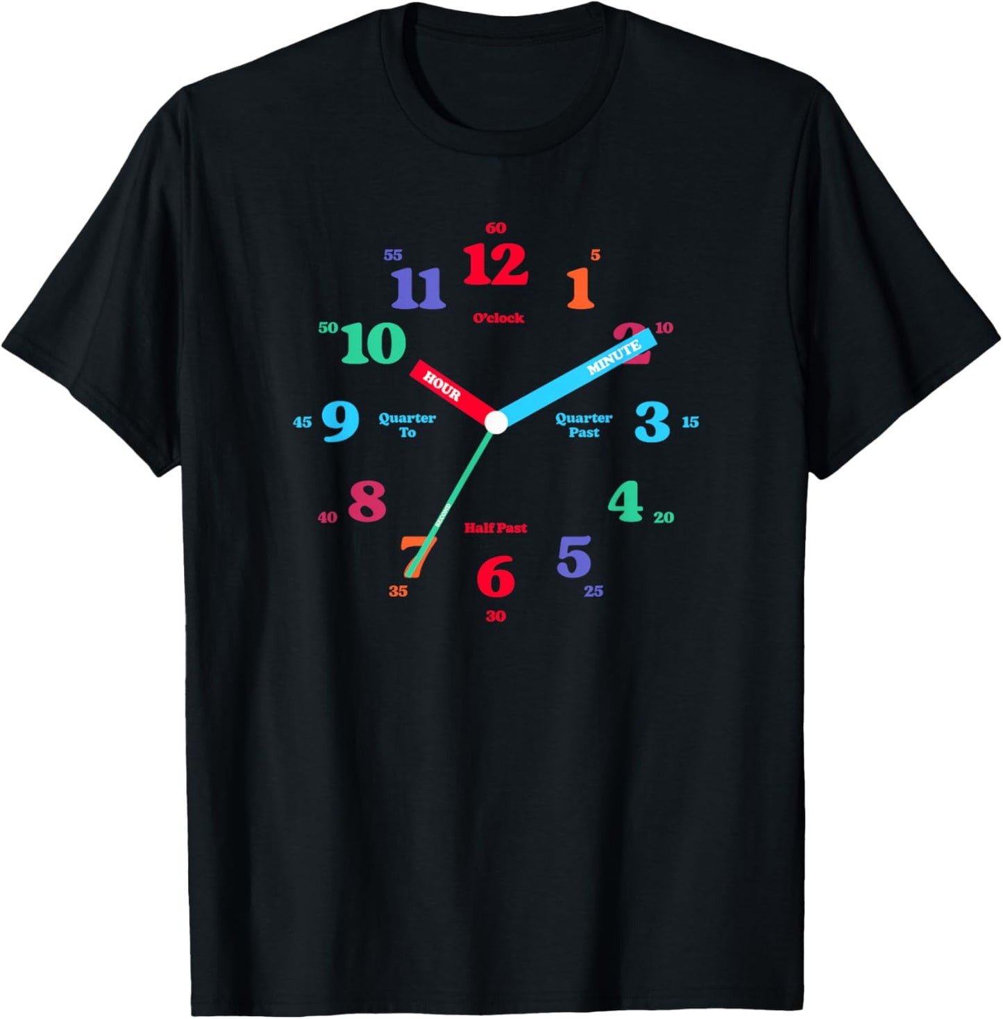 Time Teaching Clock Kids Young Child T-Shirt - T-Shirt | Black