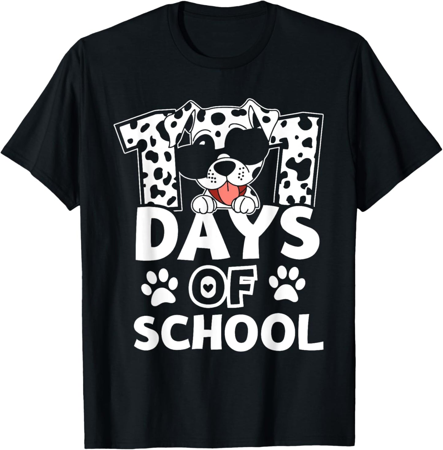 Happy 101 Days School Cute Dog 100 Days Smarter Student Kids T-Shirt - T-Shirt | Black