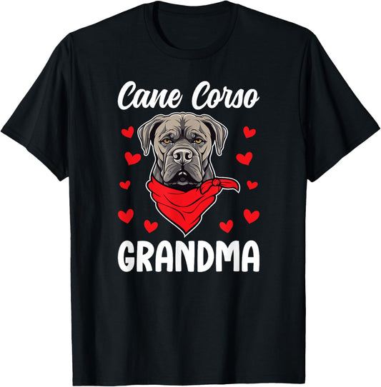 Cane Corso Grandma Of A Cane Corso Grandmother T-Shirt - T-Shirt | Black