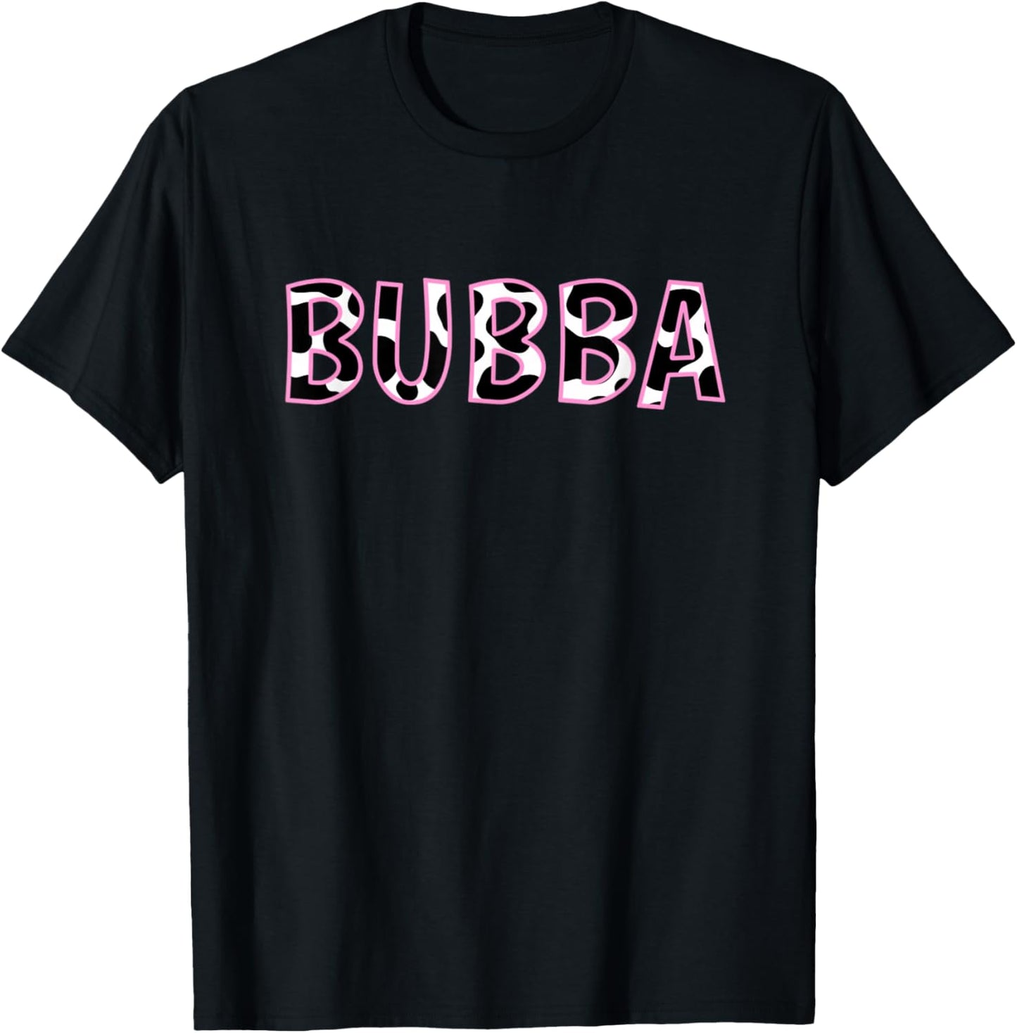 Bubba Cow Print Cow Pattern Sister's D Birthday Baby Girl T-Shirt - T-Shirt | Black