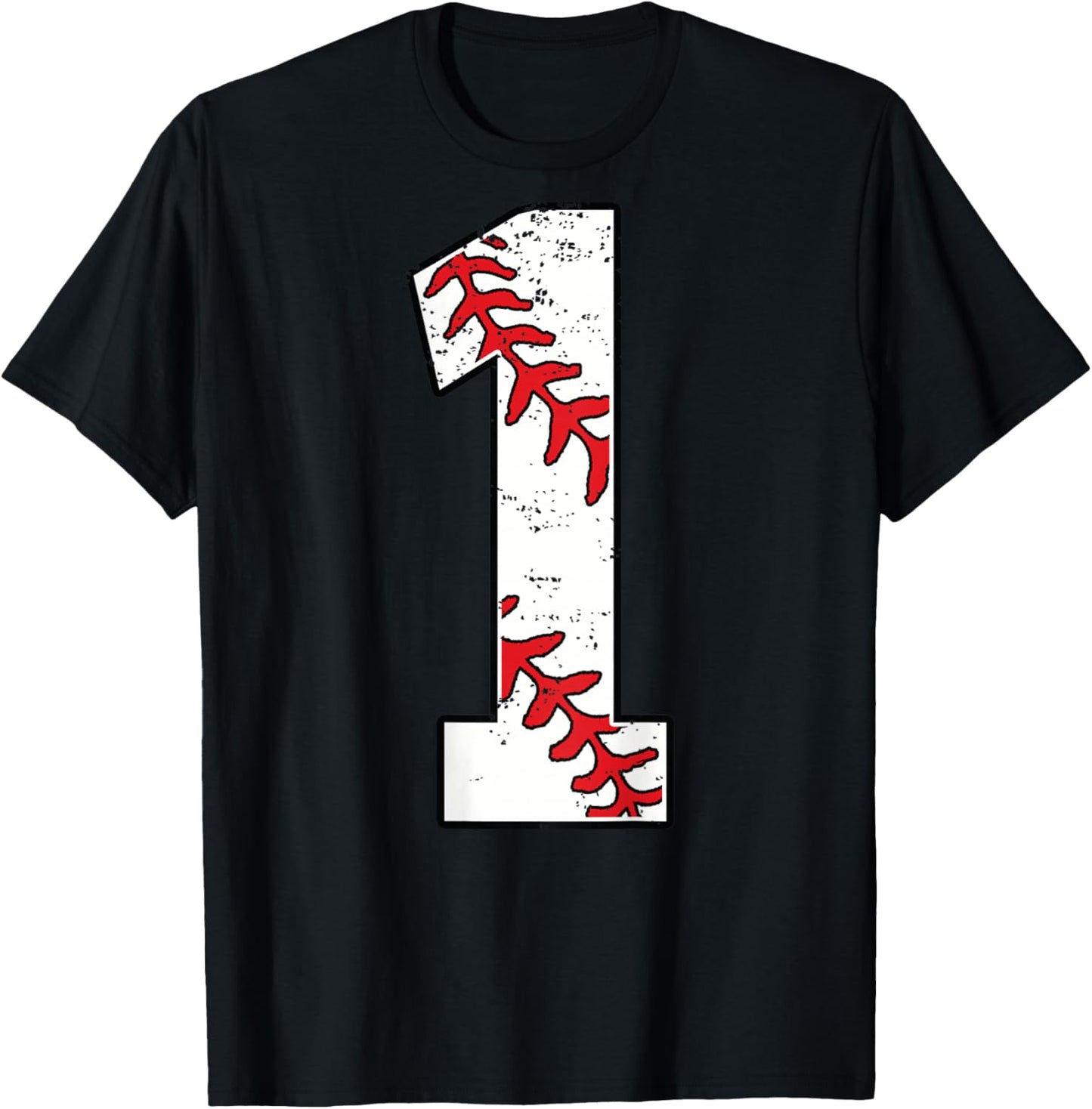Number #1 Baseball Jersey Number 1 Print On Back T-Shirt - T-Shirt | Black