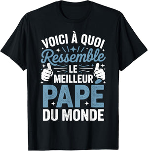 Shirt Homme Humour Papé idée Fete de Peres Meilleur Papé T-Shirt - T-Shirt | Black