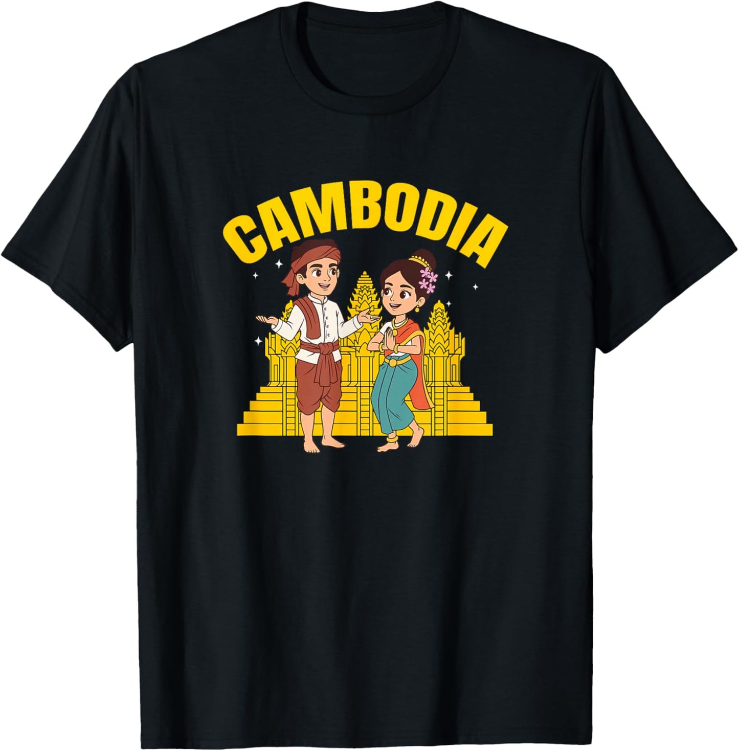 Cambodia Boy Cambodian Apsara Khmer Girl T-Shirt - T-Shirt | Black