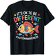 Its OK to Be Different Cute Fish Autism Awareness Kids T-Shirt - T-Shirt | Black