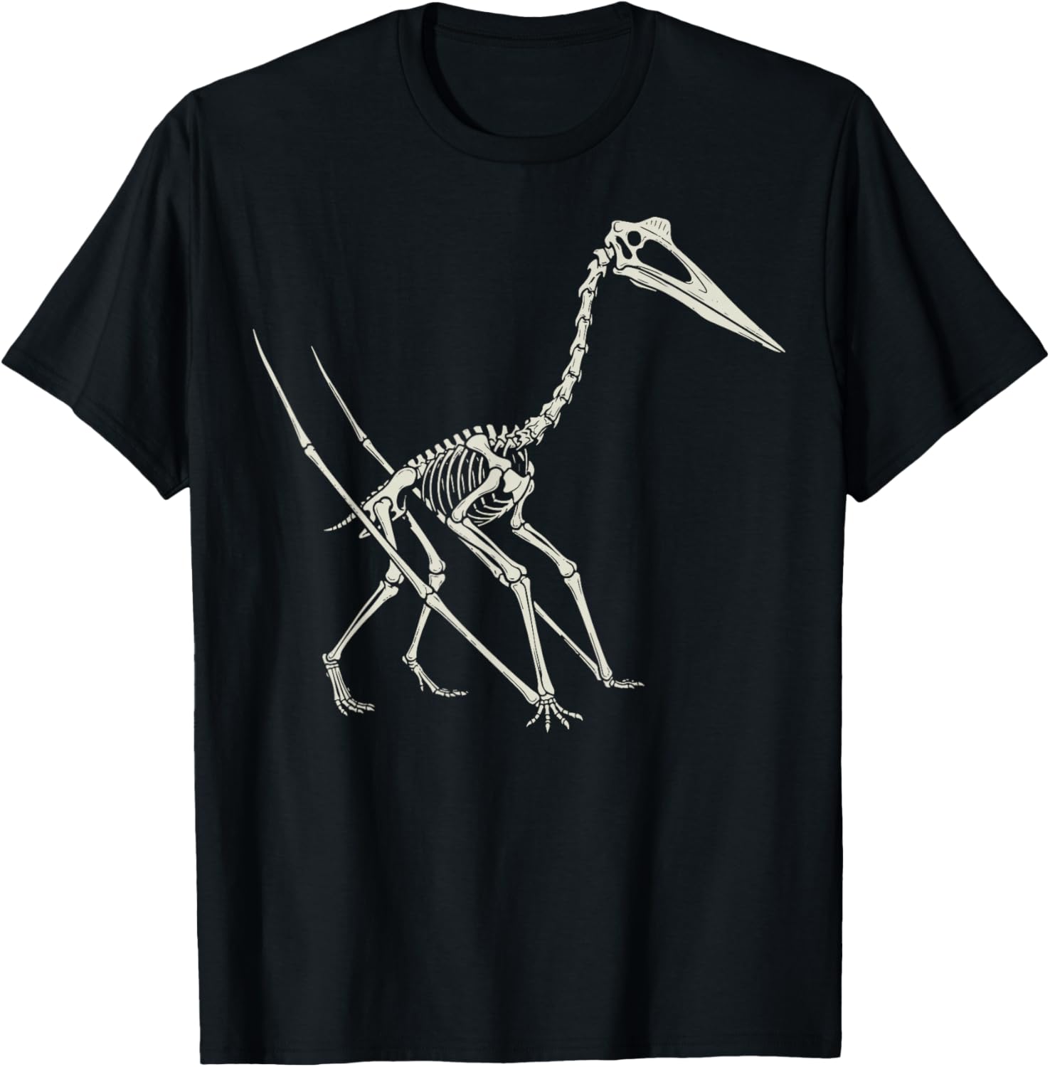 Quetzalcoatlus Skeleton Paleontology T-Shirt - T-Shirt | Black