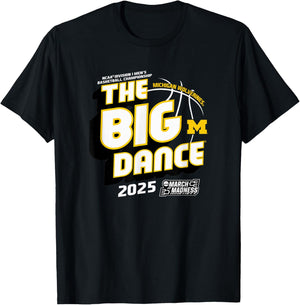 Michigan Wolverines March Madness 2025 Basketball Dance T-Shirt - T-Shirt | Black