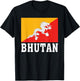 Bhutan Flag Patriotic National Roots Souvenir T-Shirt - T-Shirt | Black