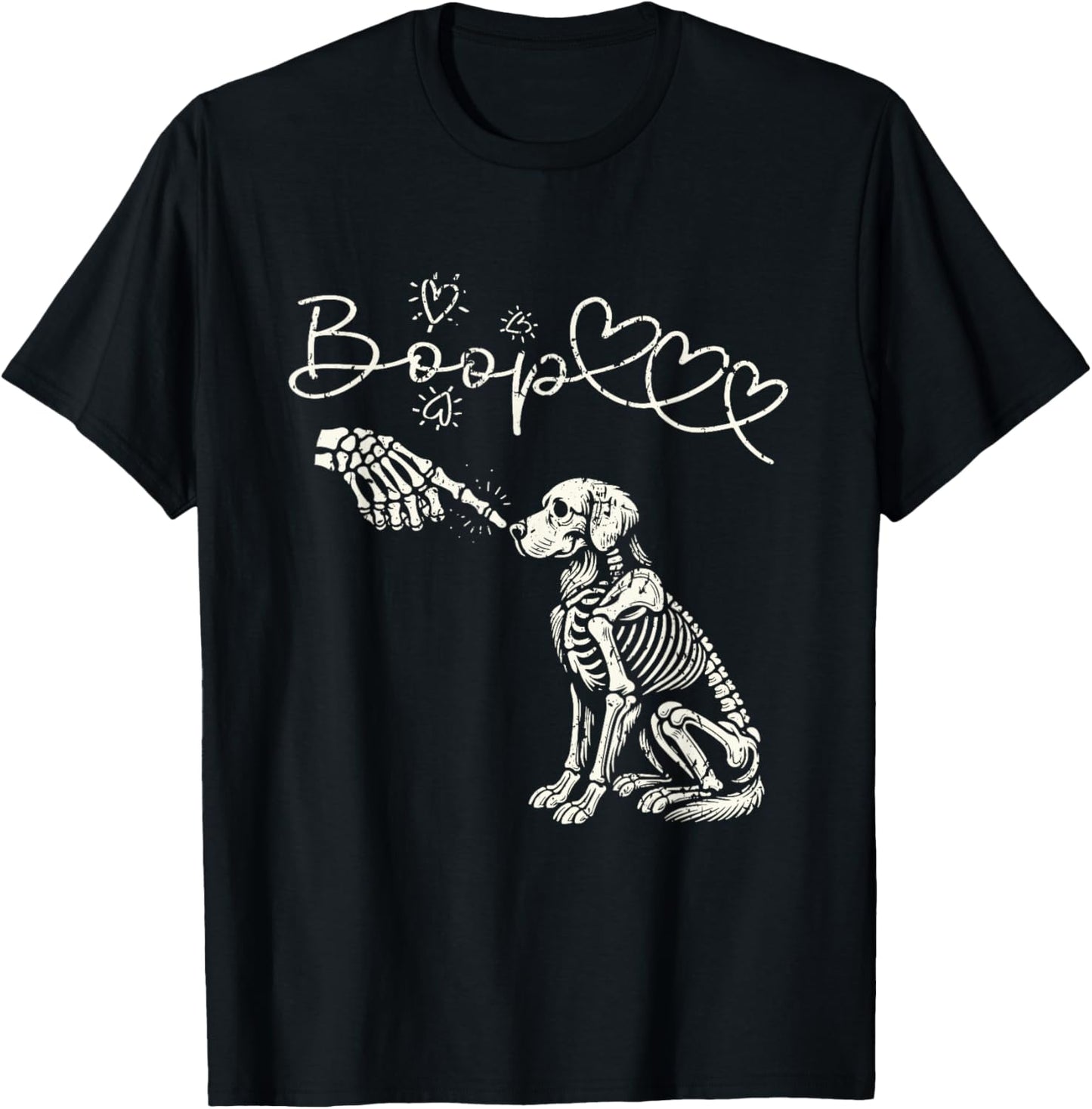 Skeleton Hand Boop Golden Retriever Dog Lover Women Kids T-Shirt - T-Shirt | Black