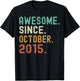 Retro Awesome Since October 2015 Birthday T-Shirt - T-Shirt | Black