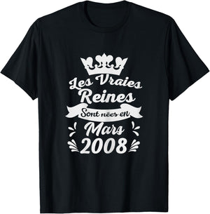 Les Vraies Reines sont Nées en Février 2008 - Cadeau 18 Ans T-Shirt - T-Shirt | Black