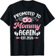 Promoted to Mommy Again Est 2026 Florals Pregnancy New Baby T-Shirt - T-Shirt | Black