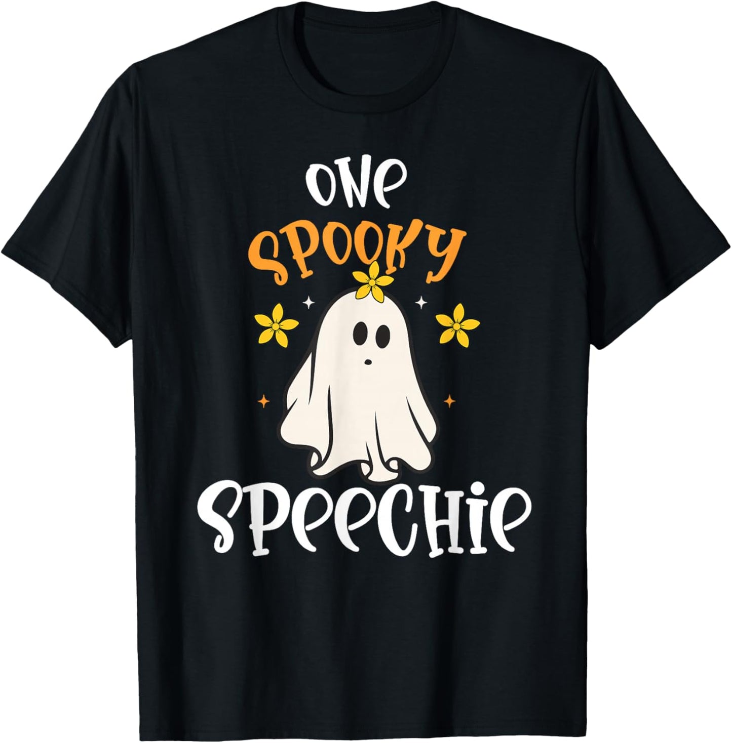 SLP Halloween Spooky Speechie Halloween Speech Therapy T-Shirt - T-Shirt | Black