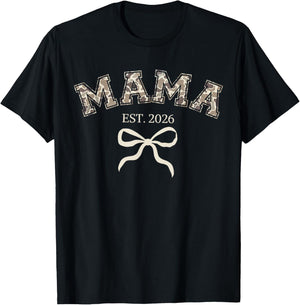 Camo Mama Est 2026 Promoted to Mama 2026 Camouflage T-Shirt - T-Shirt | Black