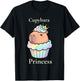 Capybara Cupcake Princess Illustration Cute Kawaii Art T-Shirt - T-Shirt | Black