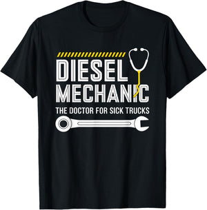 Diesel Mechanic Heavy Equipment Repair Industrial Technician T-Shirt - T-Shirt | Black
