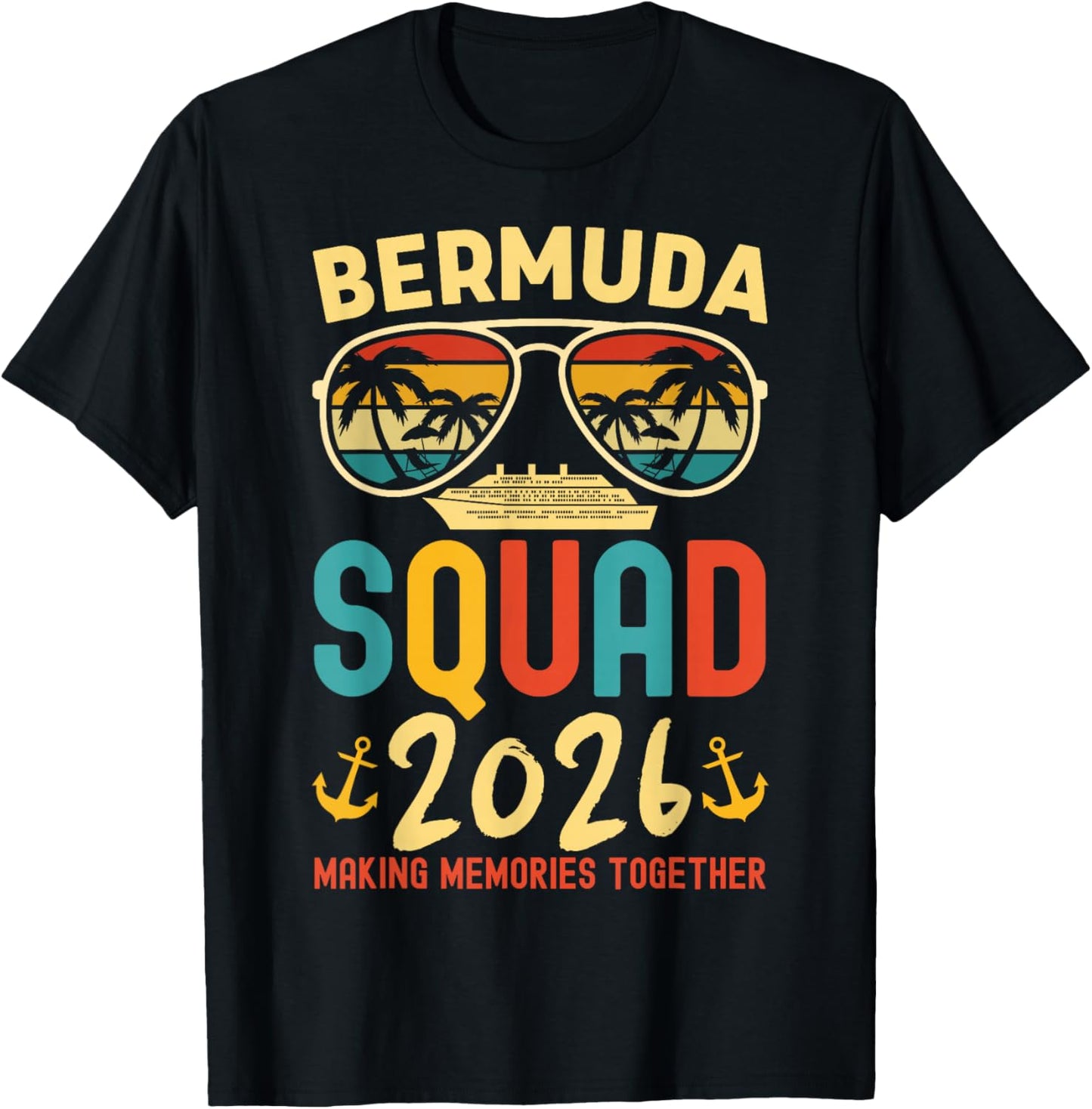 Bermuda Cruise 2026 Squad Family Cruising Vacation Matching T-Shirt - T-Shirt | Black