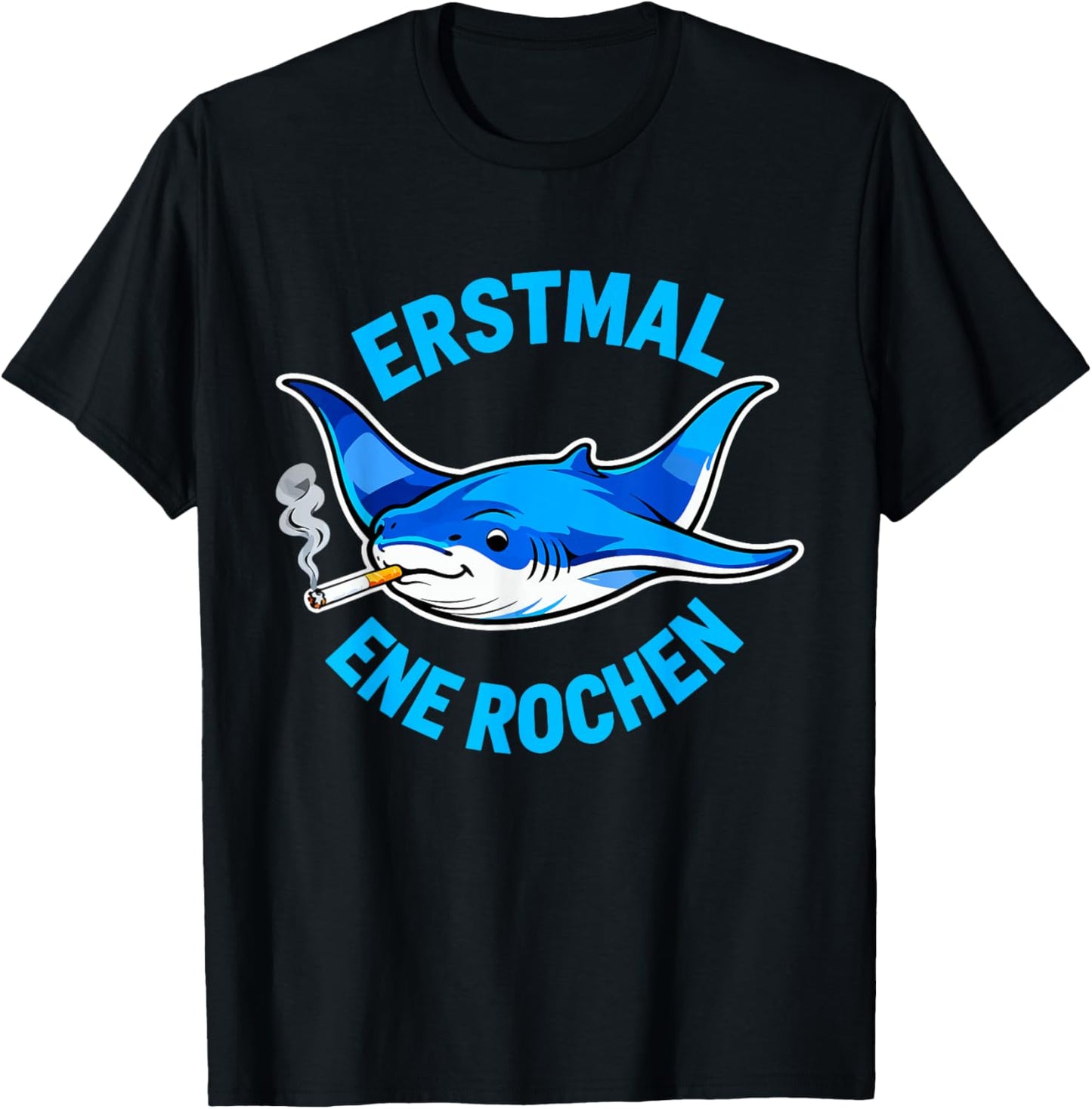 Ersmal Ene Rochen Lustiges Raucher Wortspiel Rauchen T-Shirt - T-Shirt | Black