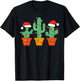 Christmas Cactus Cute Succulent Plant Xmas Men Women Kids T-Shirt - T-Shirt | Black