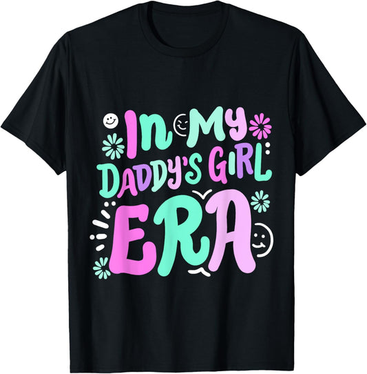In My Daddy's Girl Era Retro Groovy Girls Kids Father's Day T-Shirt - T-Shirt | Black