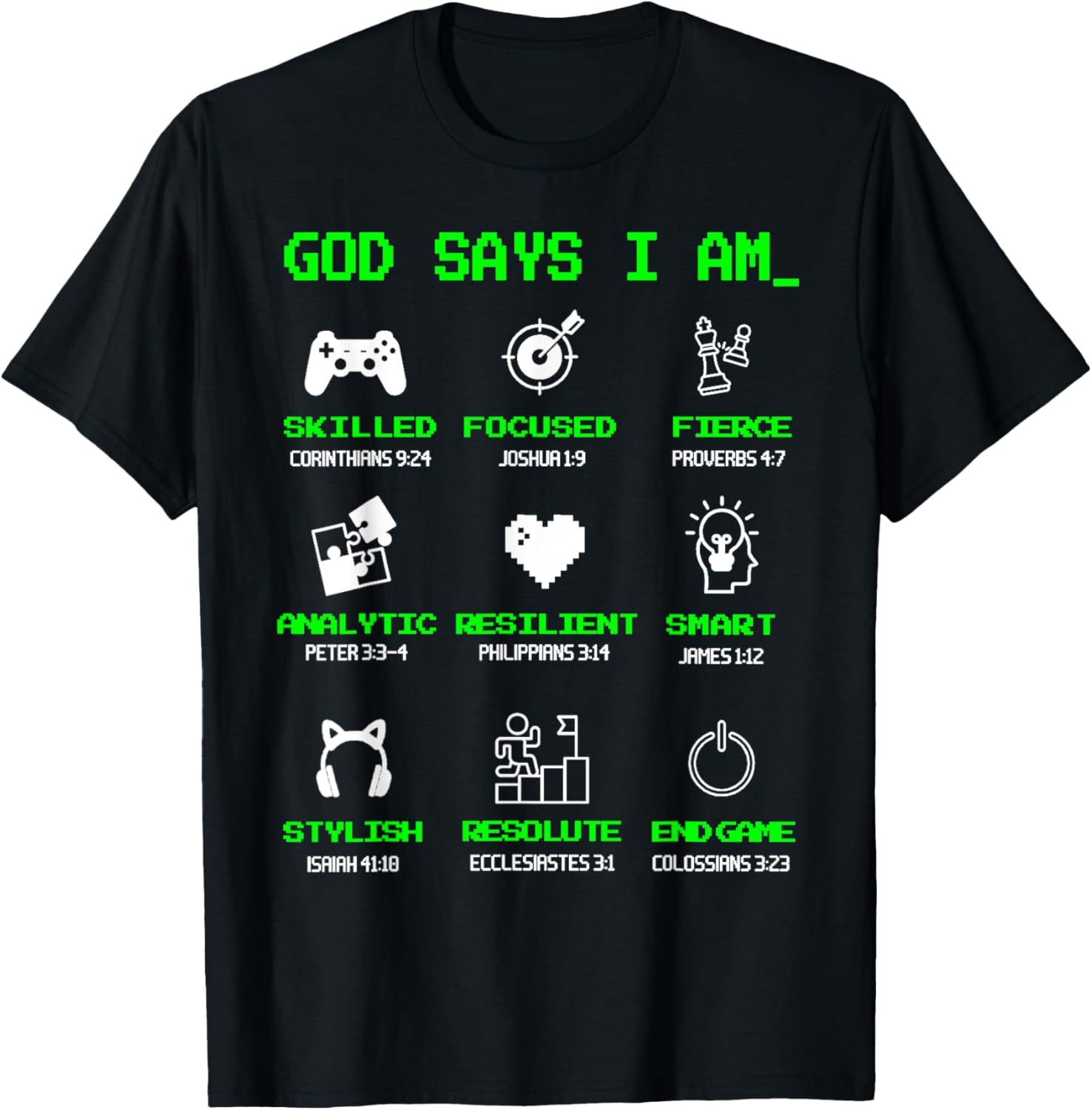 God Says I Am Gaming | Gamer Funny Videogame T-Shirt - T-Shirt | Black