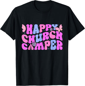 Happy Summer Church Camping Crew Last Day Of School T-Shirt - T-Shirt | Black
