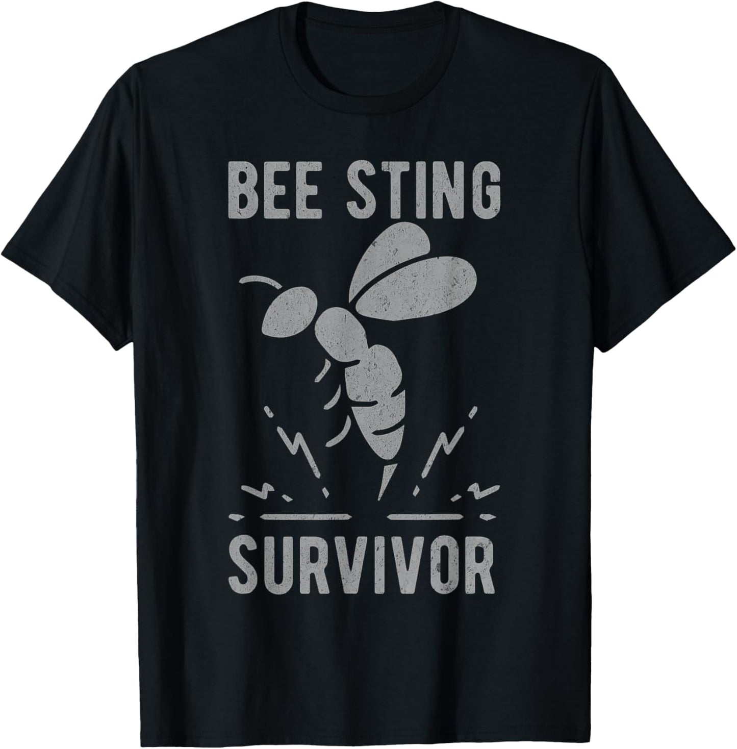 Vintage Bee Sting Survivor I Survived a Bee Sting Bee Keeper T-Shirt - T-Shirt | Black
