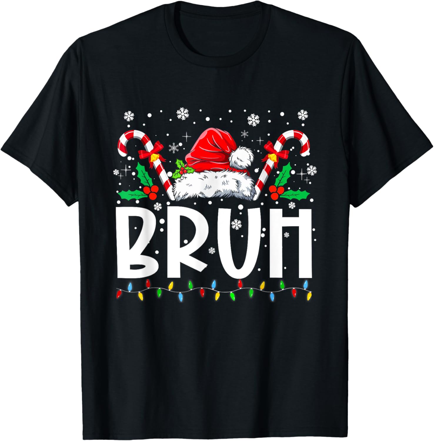 Christmas Santa Bruh Xmas Pajamas Family Men Women Kids T-Shirt - T-Shirt | Black