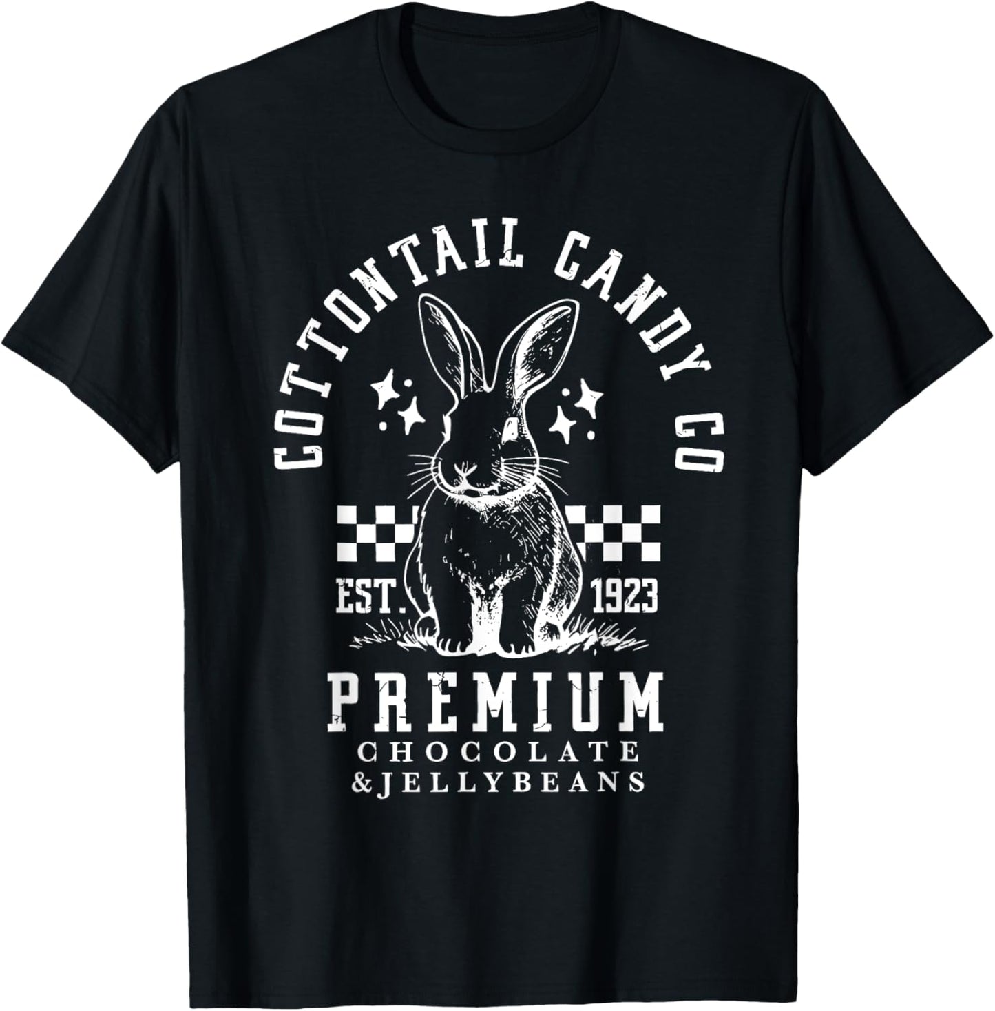 Cottontail Candy Company Chocolate Cute Bunny Easter Day T-Shirt - T-Shirt | Black