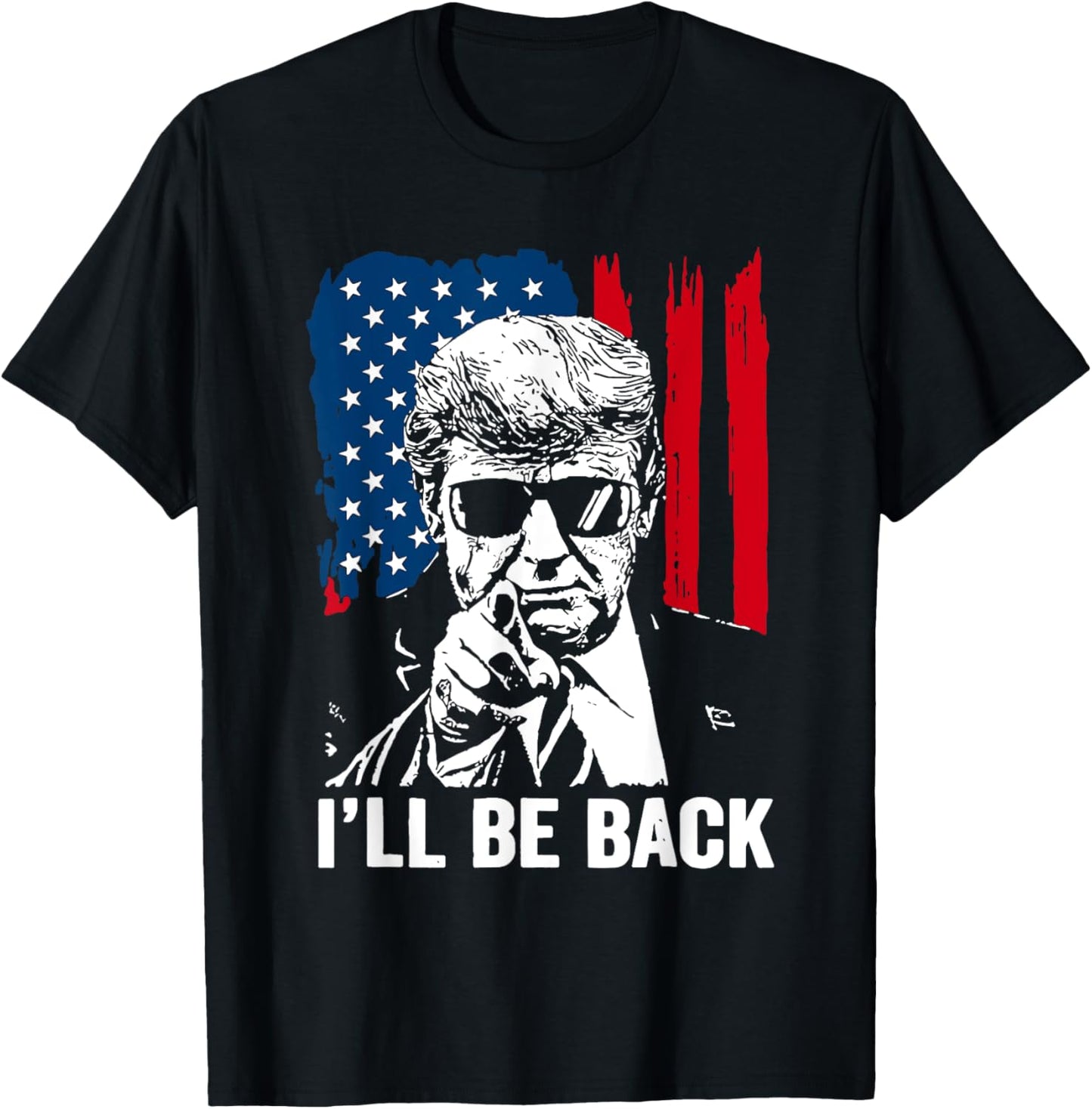 Vintage I'll Be USA Back Trump American Flag Women T-Shirt - T-Shirt | Black