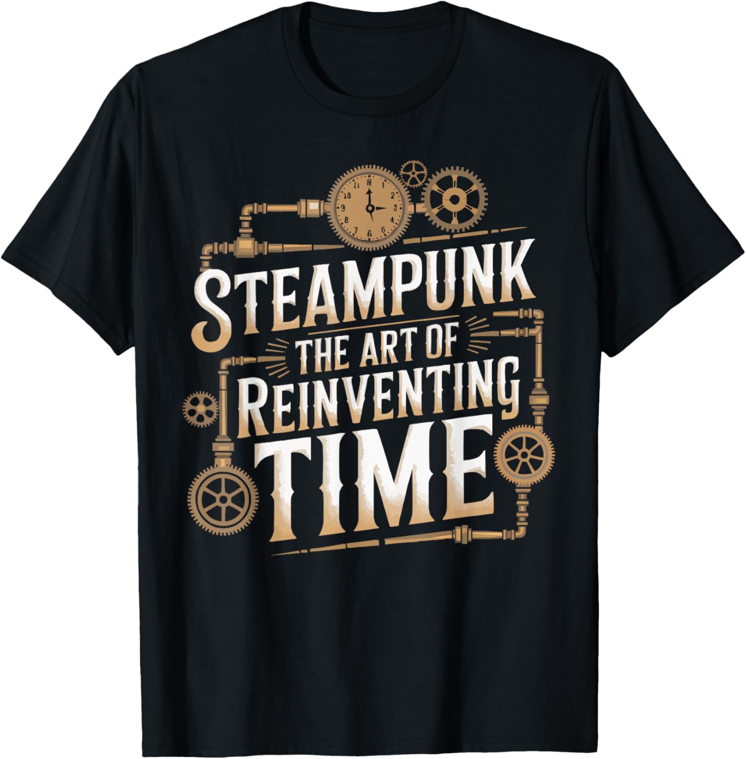 Steampunk Lover Clockwork Steampunk Gears Steam Mechanical T-Shirt - T-Shirt | Black