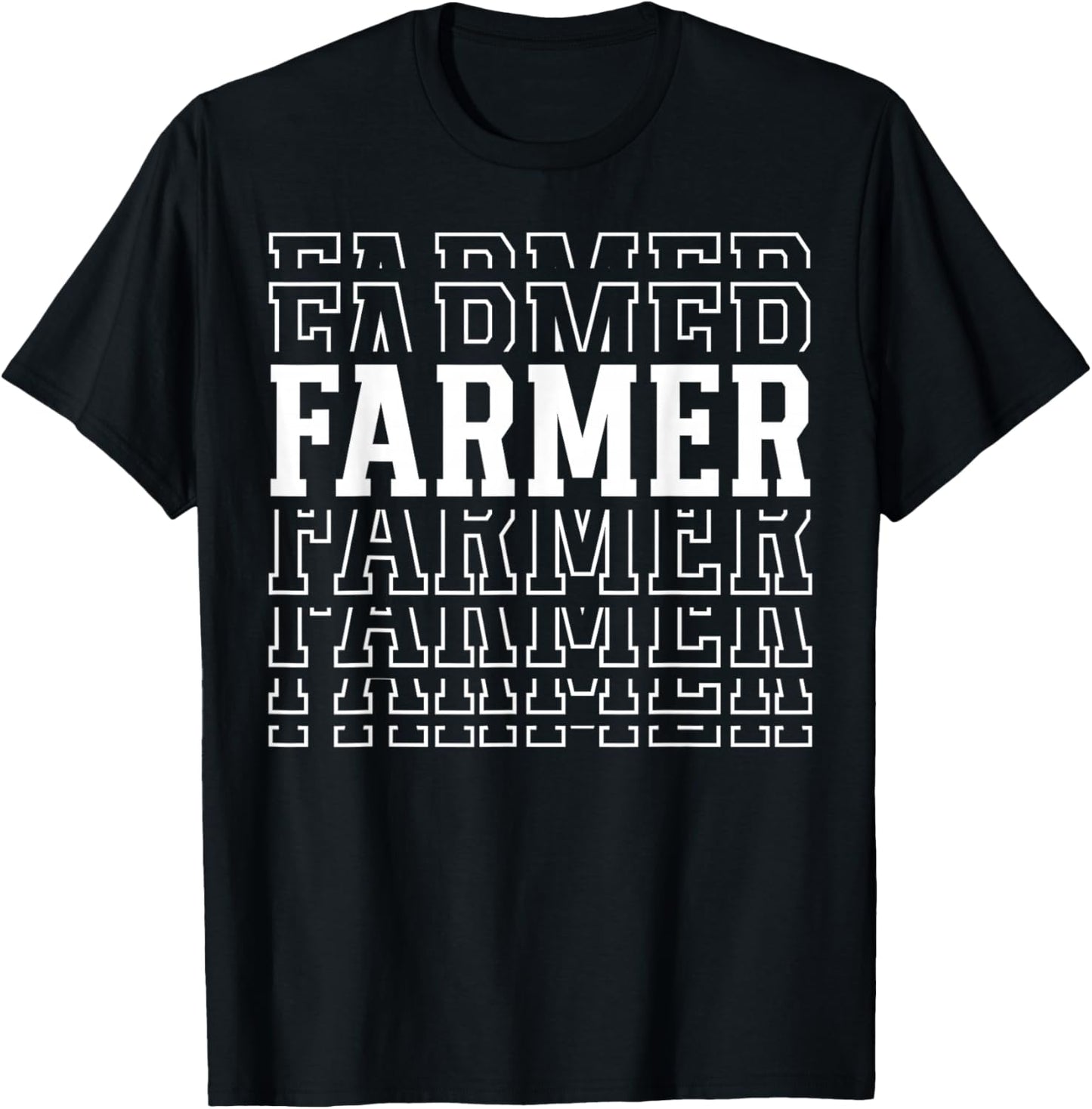 Farmer Funny Layered Text Farming Men Rancher T-Shirt - T-Shirt | Black