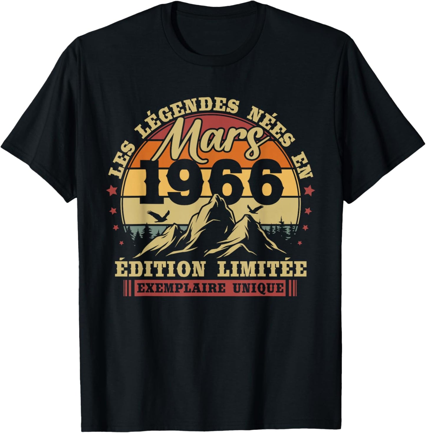 Vintage March 1966 Retro Birthday 60 Years Men Women T-Shirt - T-Shirt | Black