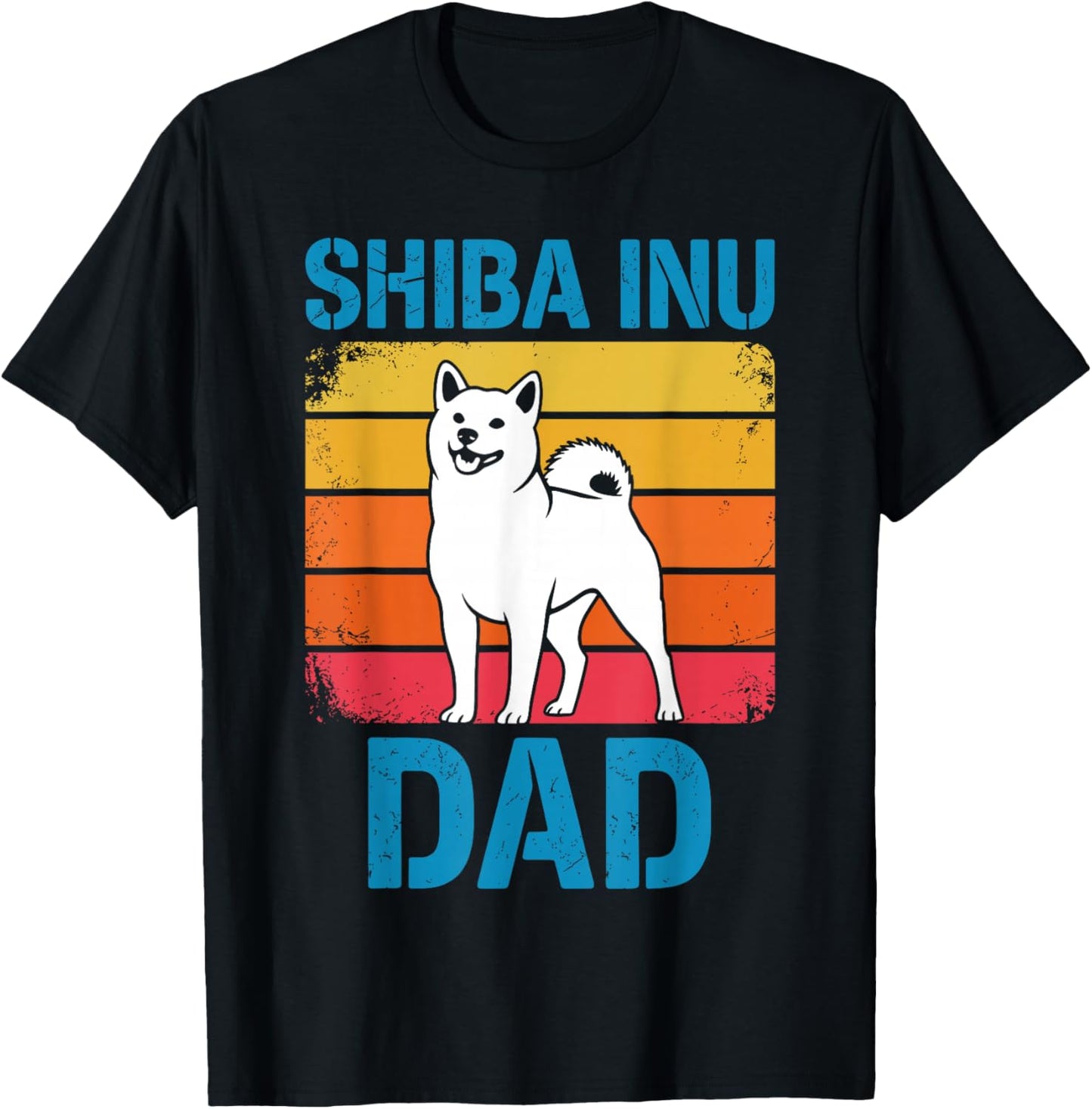 Funny Shiba Inu Design Boys Dad Shiba Inu Dog Lovers T-Shirt - T-Shirt | Black