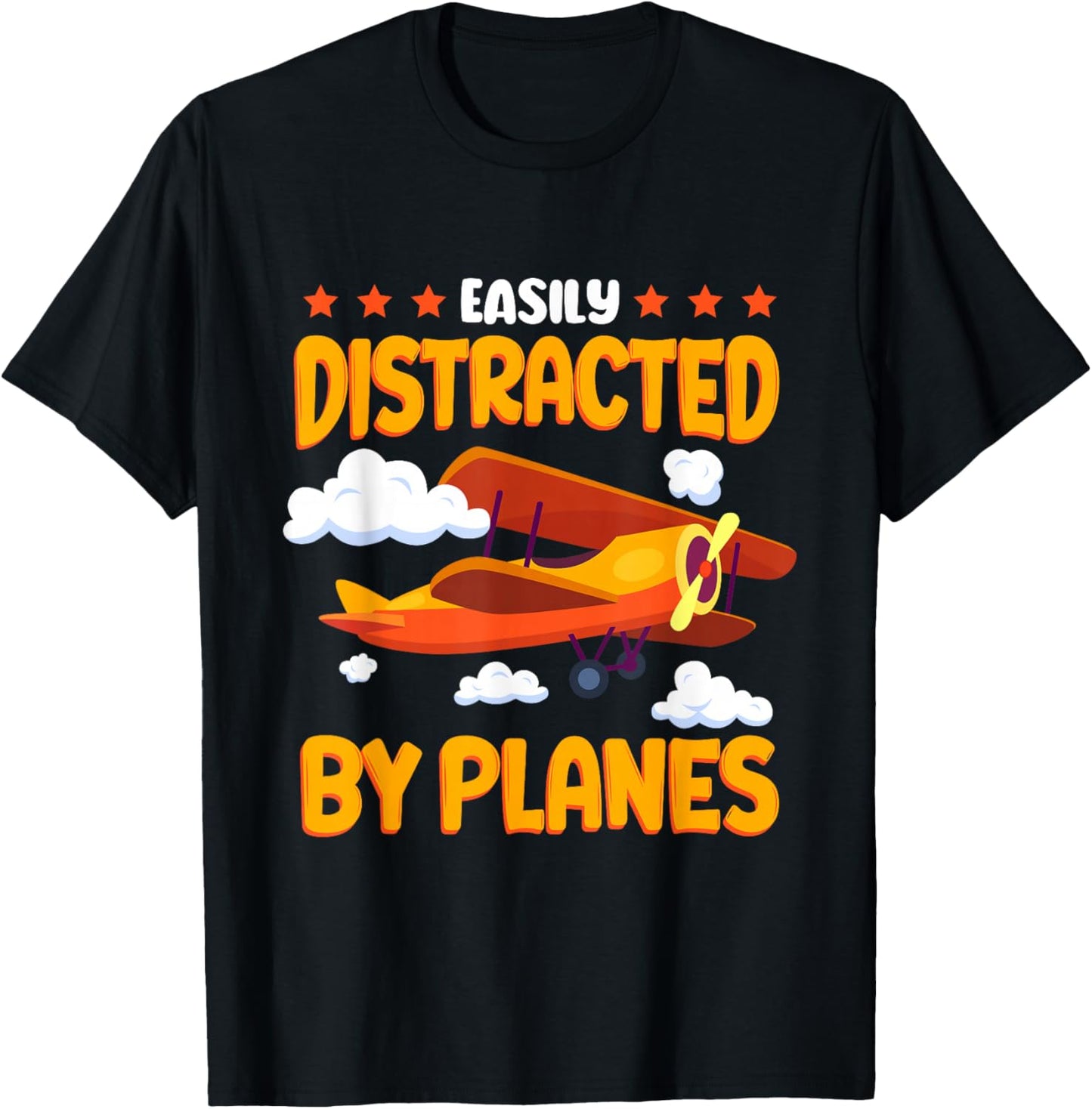 Airplane Lover Easily Distracted By Planes Kids T-Shirt - T-Shirt | Black