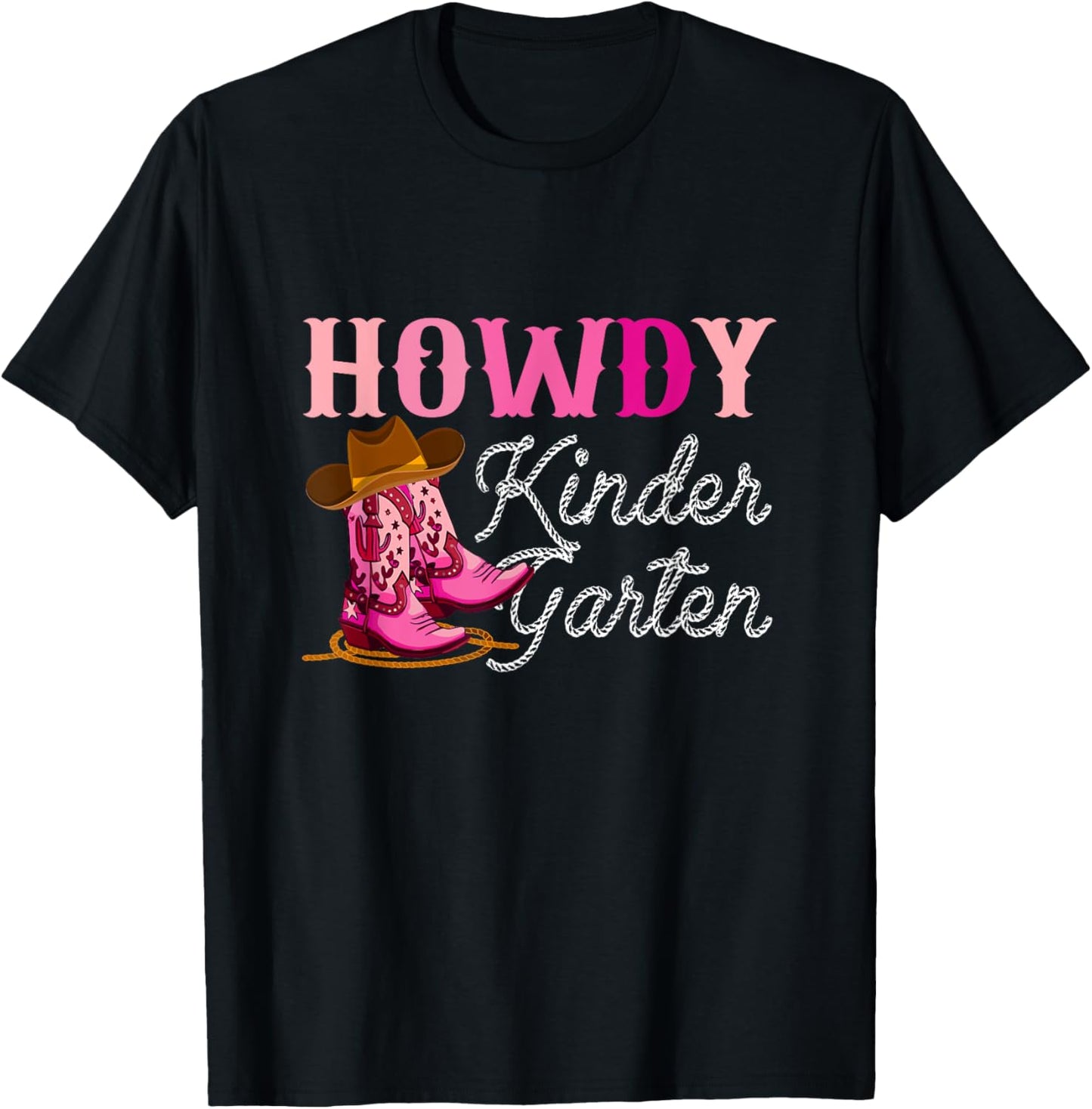 Howdy Kindergarten Teacher Rodeo Country Western Cowgirl T-Shirt - T-Shirt | Black