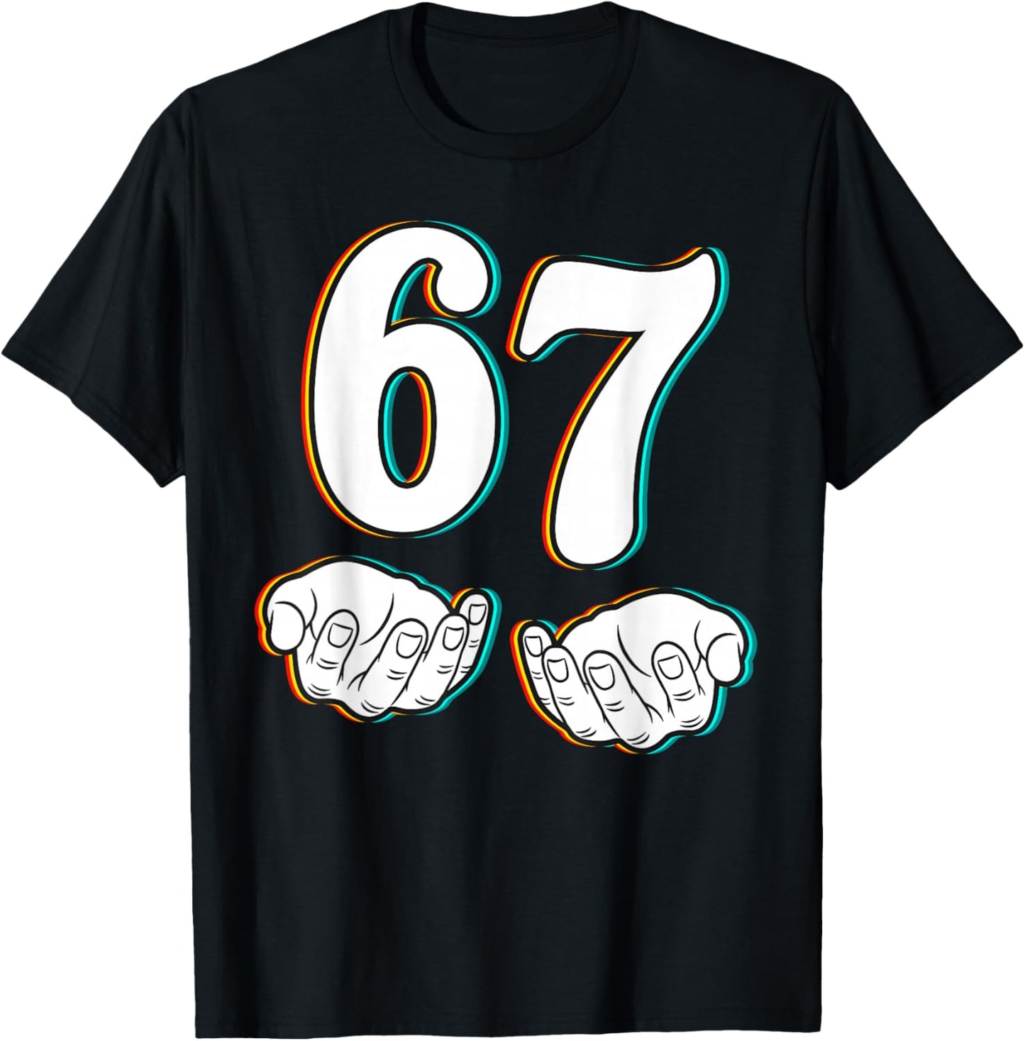 67 Funny Meme Number Six Seven Teen Student Teacher Matching T-Shirt - T-Shirt | Black