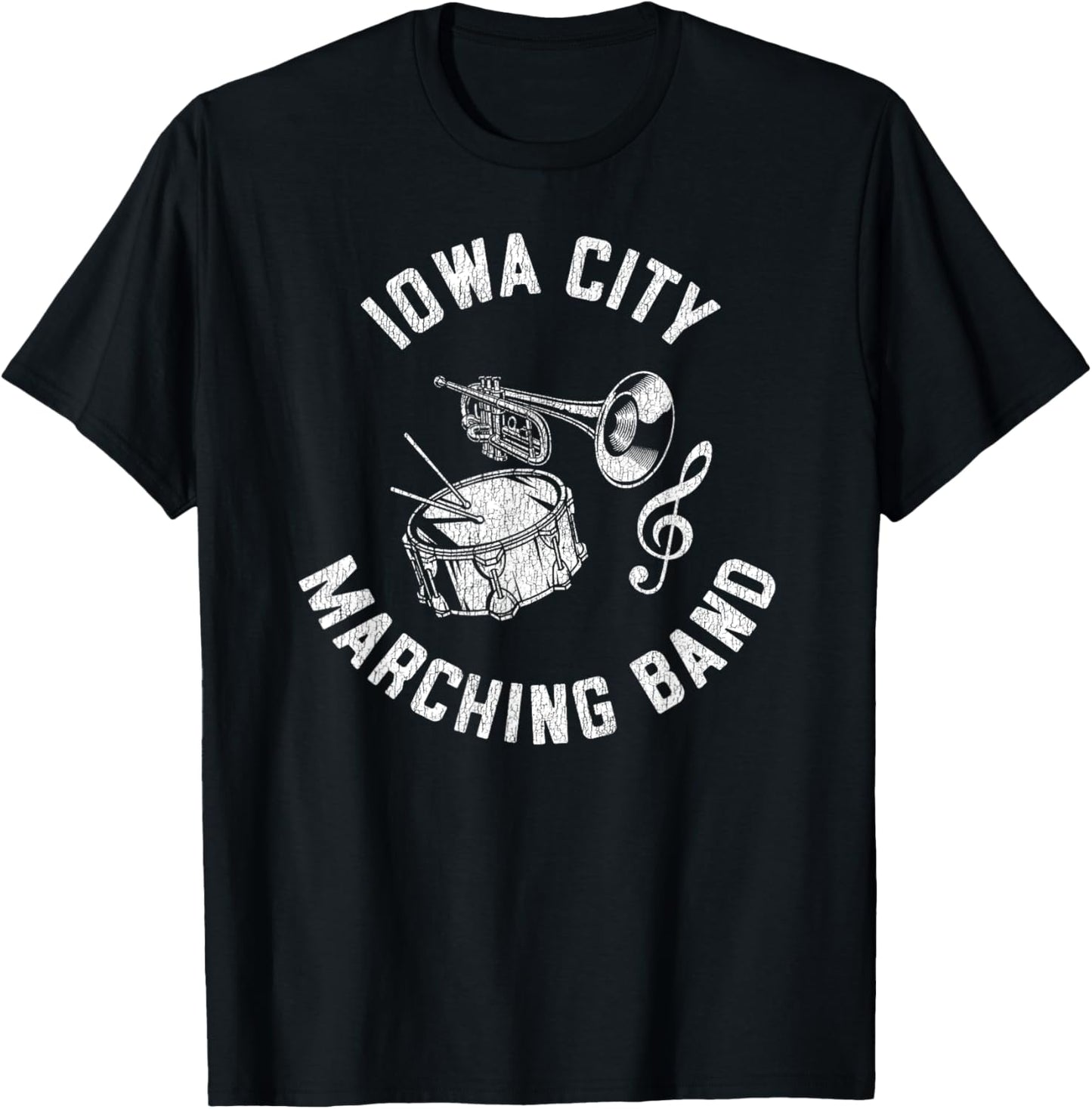 Iowa City Marching Band Vintage Classic Music Distressed T-Shirt - T-Shirt | Black