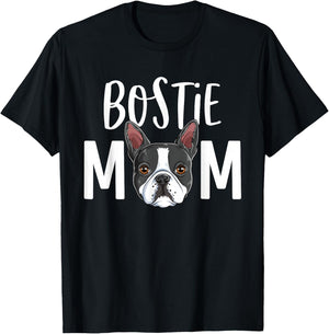 Funny Bostie Mom Boston Terrier Dog Mama Women T-Shirt - T-Shirt | Black